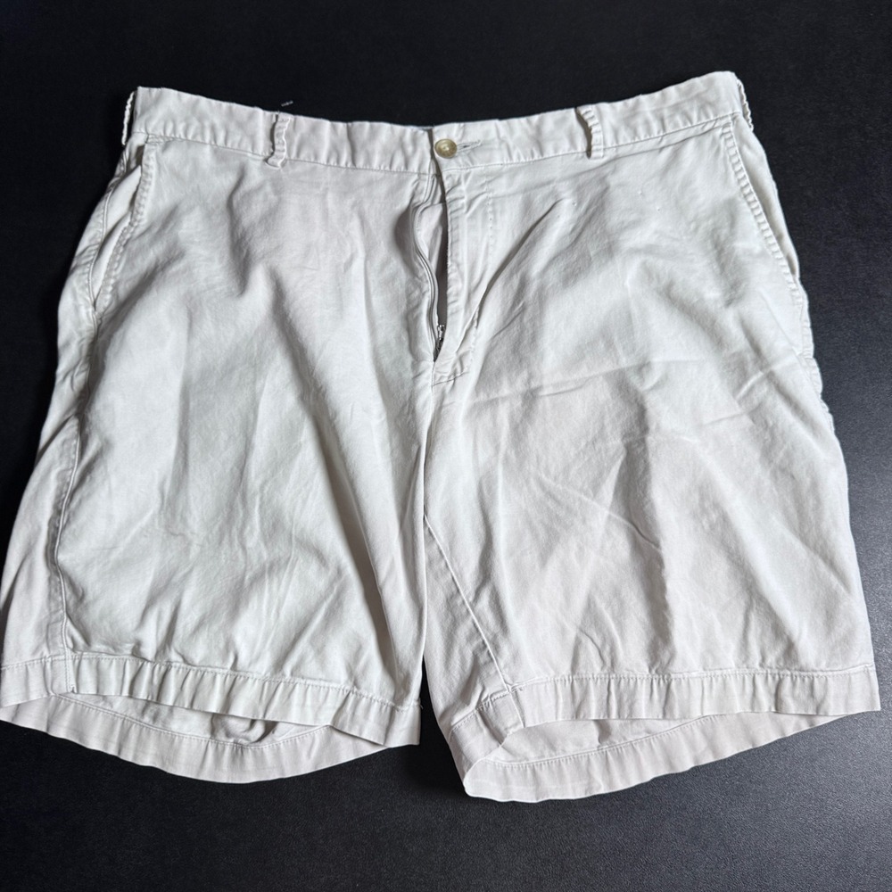 Peter Millar Chino Shorts Mens 38 Khaki Solid Flat Front Classic Summer Golf